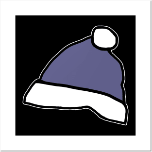 Winter Hats Blue Bobble Graphic Posters and Art